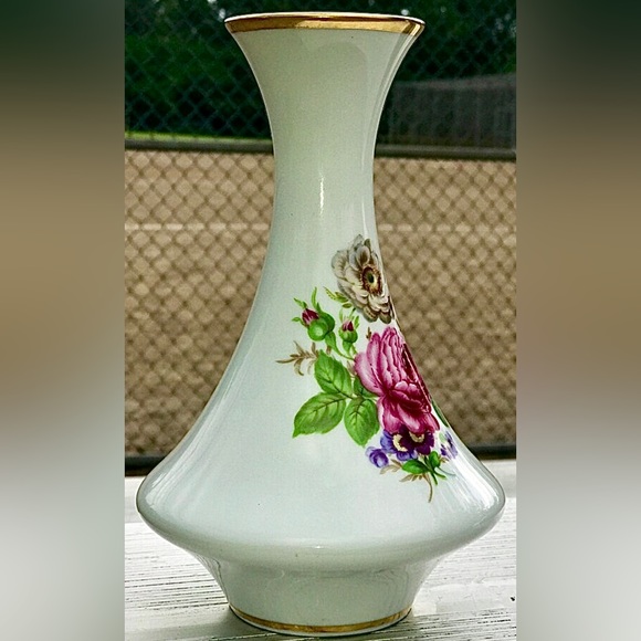 Vintage WALDERSHOF BAVARIA GERMANY Handarbeit 22 Karat Gold Porcelain Vase - Picture 5 of 10